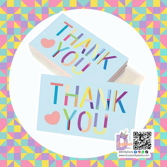 Blue colorful thank you card