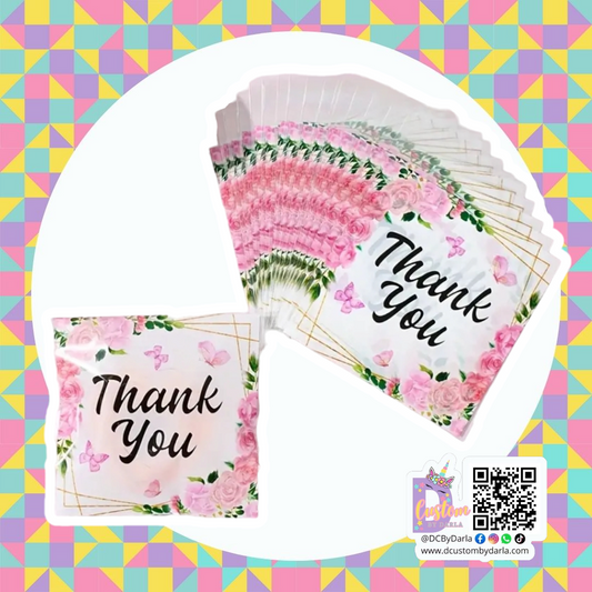 Thank you floralcellophane bags mix 5.3x5.3in