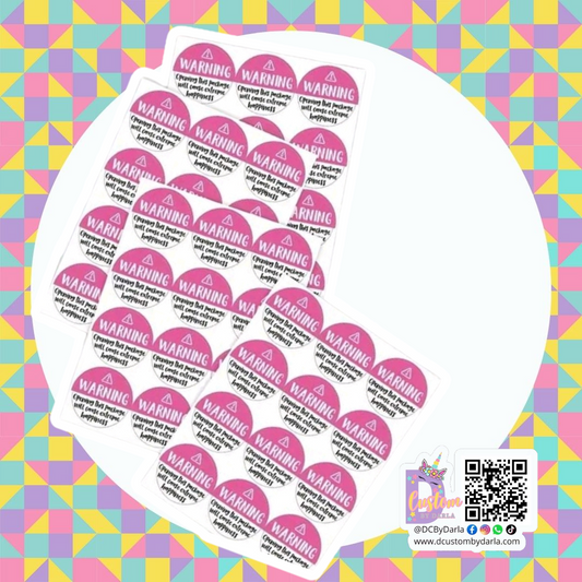 Extreme happiness pink 1.5in sticker (12pcs)