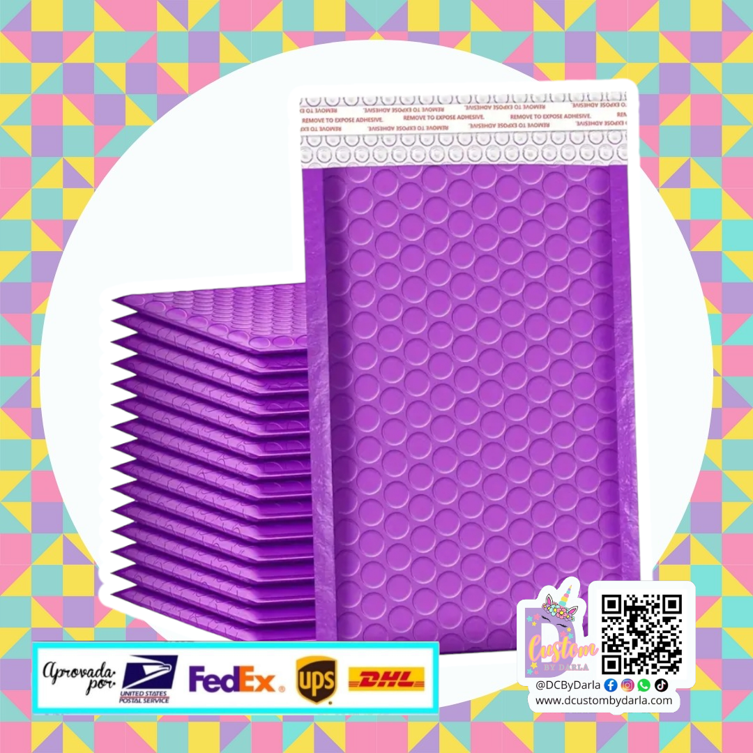 Purple bubble mailers 4x8in