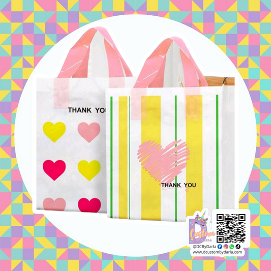 Yellow and Pink shopping bag 9x12in