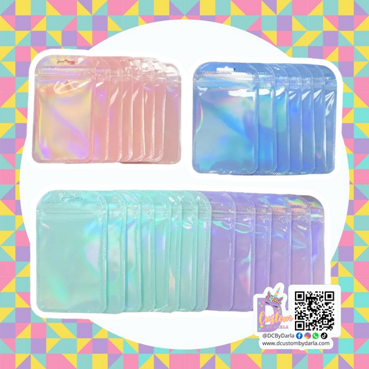 Pastell mix holo zip bag 2x4in