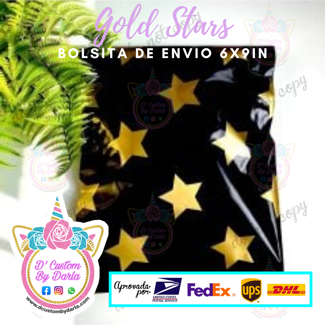 Gold stars 6x9in
