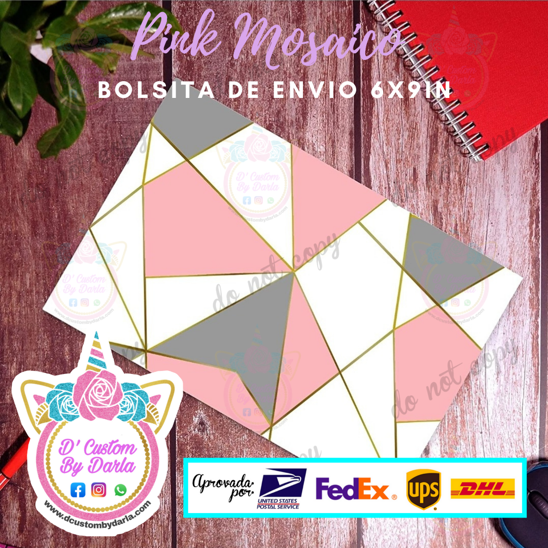 Pink mosaico 6x9in
