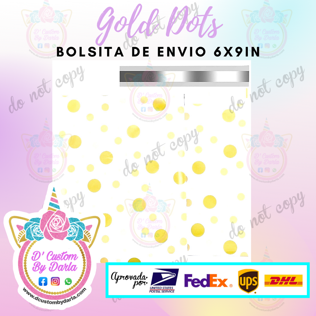 Gold dots 6x9in