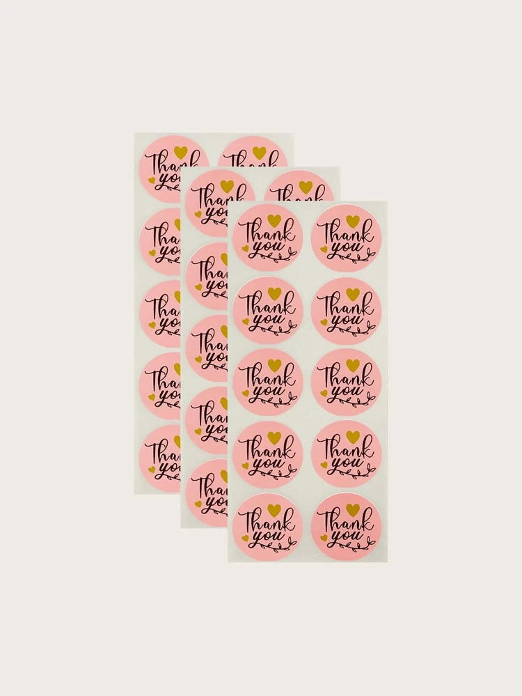 Pink & Gold  thank you 1in
