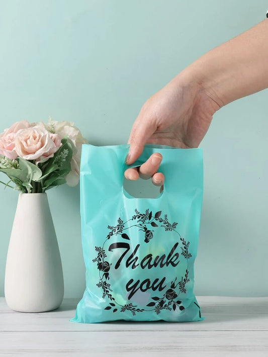 Blue thank you 6x8in merch bags