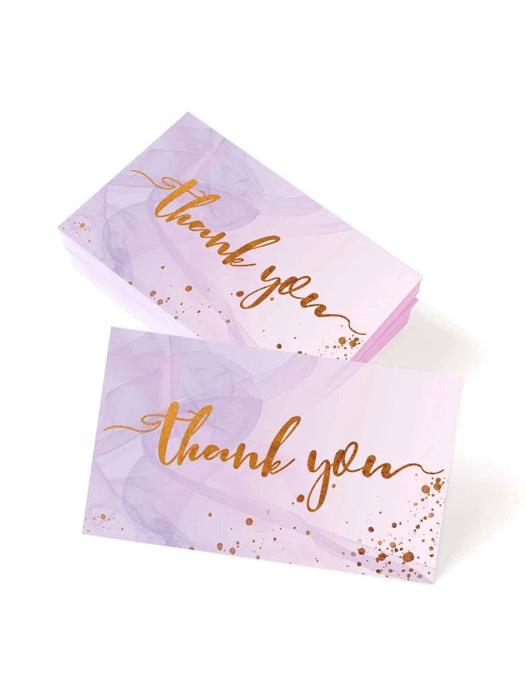 Purple marble thank you card