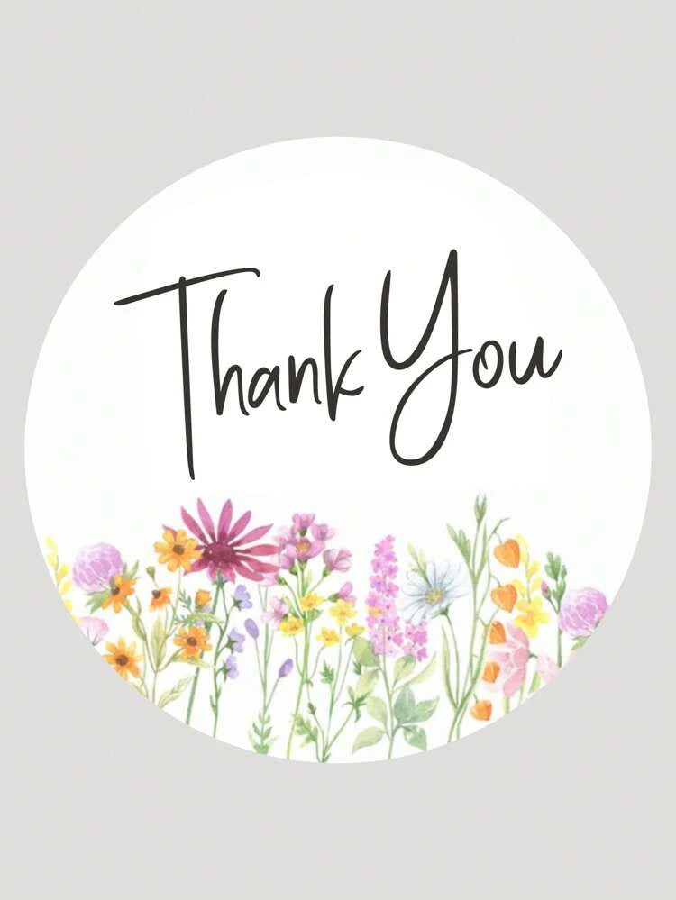 Thank you spring 1.5in sticker (12pcs)