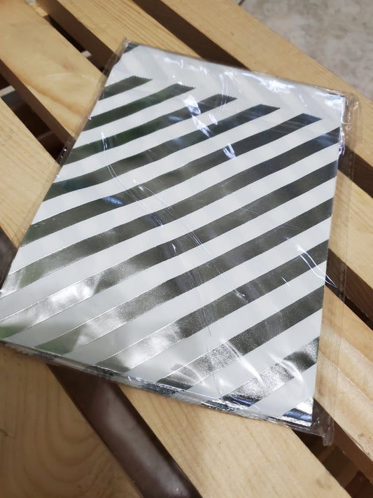 Lineas diagonales plata 5x7in