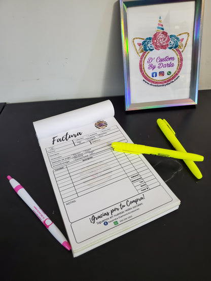 Custom Libreta de recibos o factura