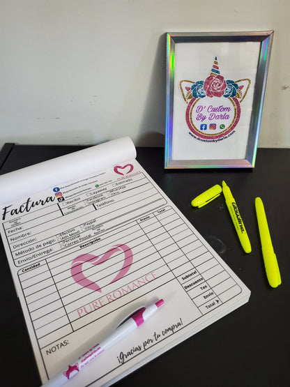 Custom Libreta de recibos o factura