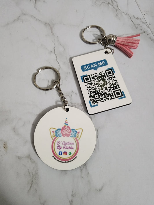 Custom keychain logo + qr code