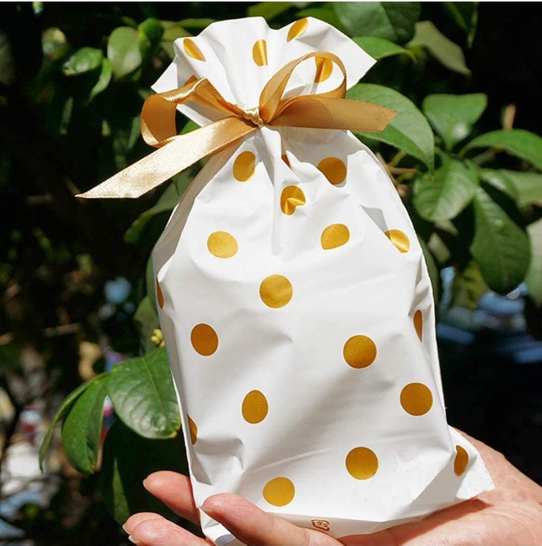 Gold Dots 6x9in gift bags