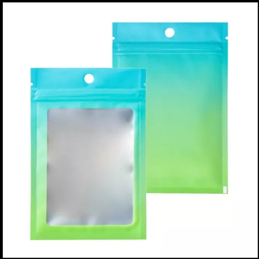 Ziplock degradada azul a verde  2.75x3.94in