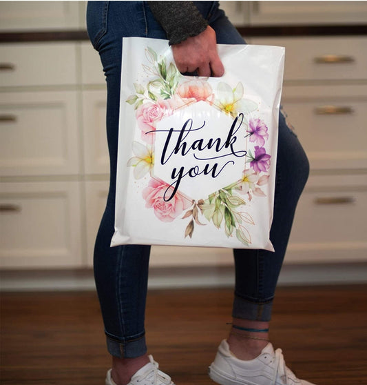 Floral Floral merchandise bag 12x15in