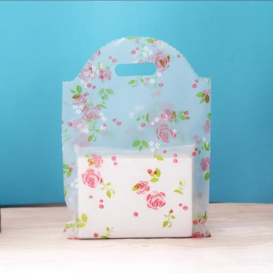 Clear Vintage Flowers Merch bags 8x10in