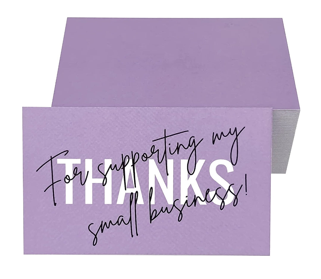 Purple thank you card