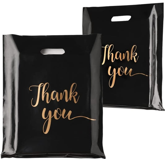 Black and Gold merchandise bag 12x15in