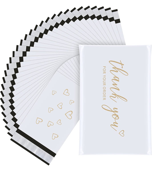 Elegant thank you gold and withe 6x9in