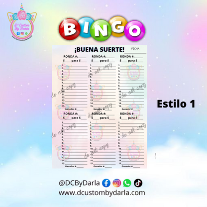 Libreta de Bingo Personalizada