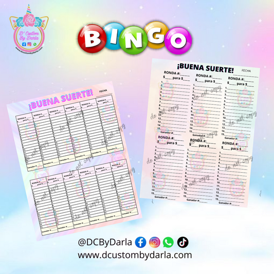 Libreta de Bingo Personalizada