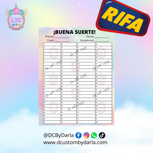 Libreta de Sorteos Personalizada