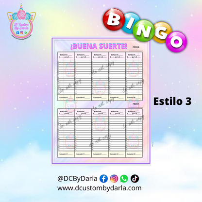 Libreta de Bingo Personalizada