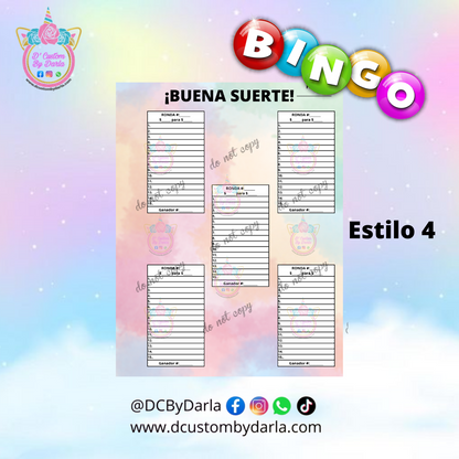 Libreta de Bingo Personalizada